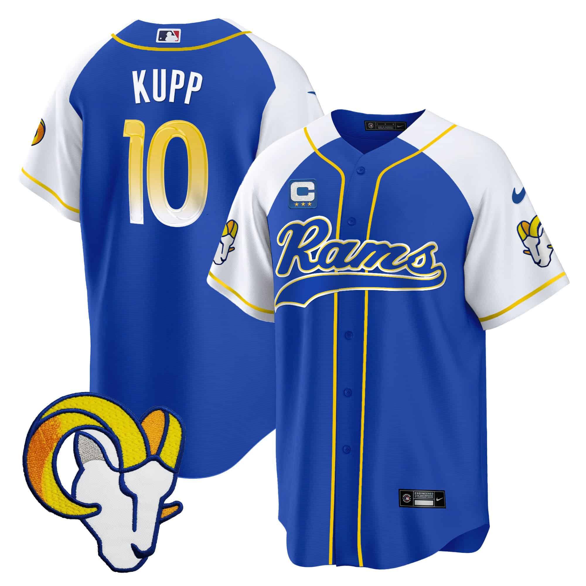 Men Los Angeles Rams #10 Kupp Blue 2024 Nike Baseball NFL Jersey->customized nfl jersey->Custom Jersey
